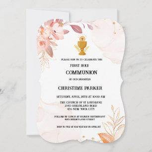 Minimalist First holy communion invitation, Thank You Card