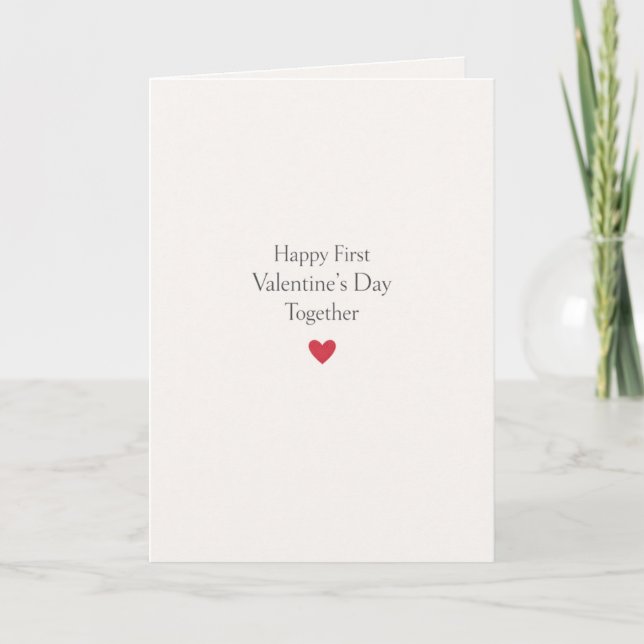 Minimalist First Valentine's Day Together  Card (Front)