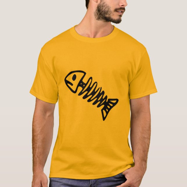 Minimalist Fishbone Graphic Men's T-Shirt (Front)