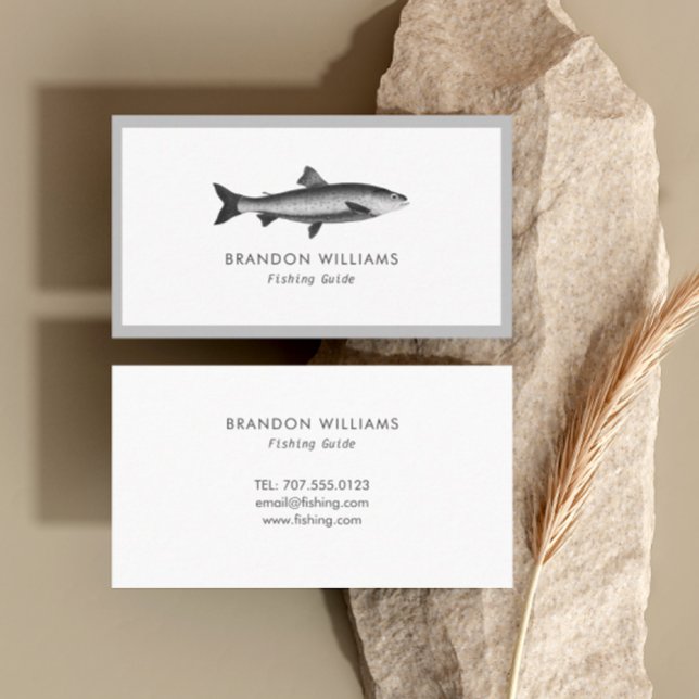Minimalist Fishing Guide Fishing Charters Business Card (Creator Uploaded)