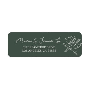 Minimalist Floral Address Return Address Label