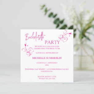 Minimalist FloraL Bachelorette Party Invitation