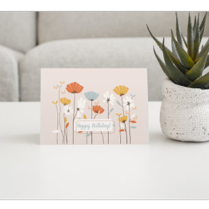 Minimalist Floral Birthday Wishes Postcard