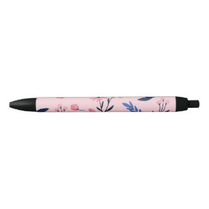 Minimalist floral black ink pen
