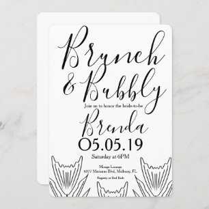 Minimalist Floral Botany  Flower Line Art Wedding Invitation