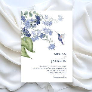Minimalist Floral branch bird wedding Invitation