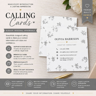 Minimalist Floral Calling Cards