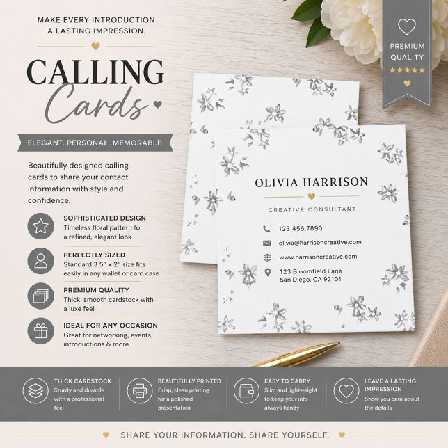 Minimalist Floral Calling Cards (Creator Uploaded)