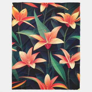 Minimalist Floral Charm Seamless Pattern Fleece Blanket