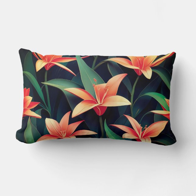Minimalist Floral Charm Seamless Pattern Lumbar Cushion (Front)