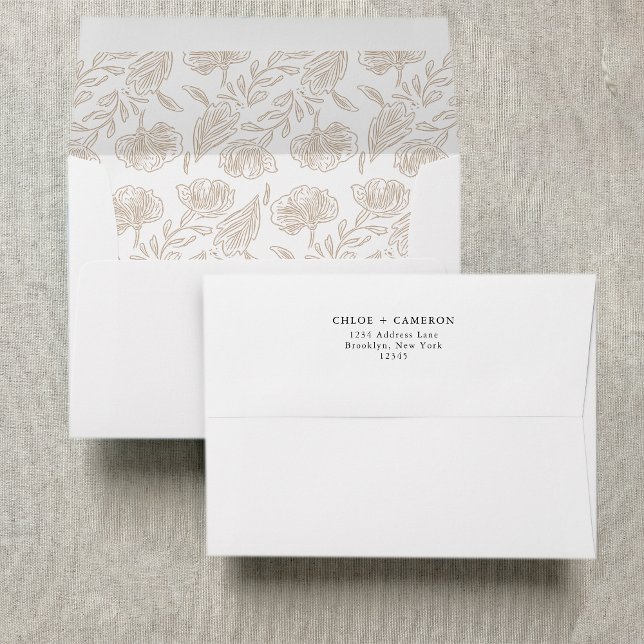 Minimalist Floral Classic Typography Address Envelope (Creator Uploaded)
