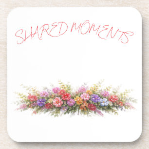 Minimalist Floral Corner Wedding Napkin Elegant Coaster