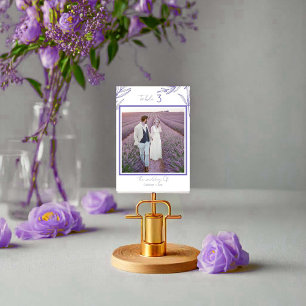 Minimalist Floral Couple photo with number Table Number