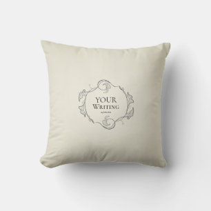 Minimalist  Floral Frame custom Text Throw Pillow