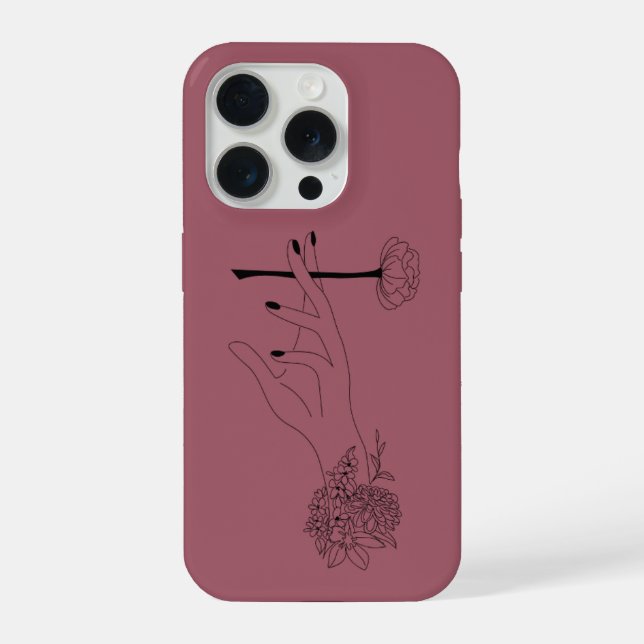 Minimalist Floral Hand Line Art Phone Case (Back)