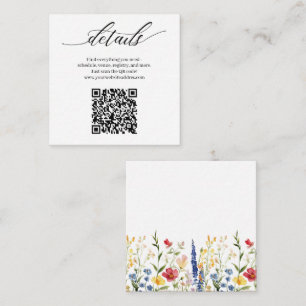 Minimalist Floral Handwritten Wedding Details Enclosure Card