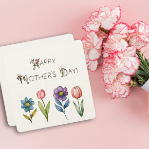 Minimalist Floral Happy Mother’s Day Card
