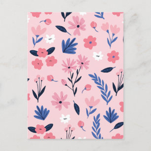 Minimalist floral  holiday postcard