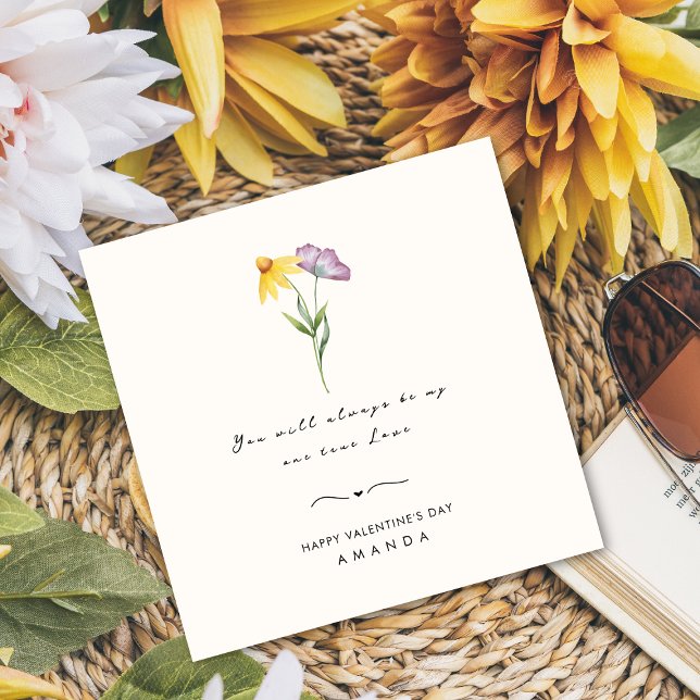 Minimalist Floral Husband wife Valentine's card (Creator Uploaded)