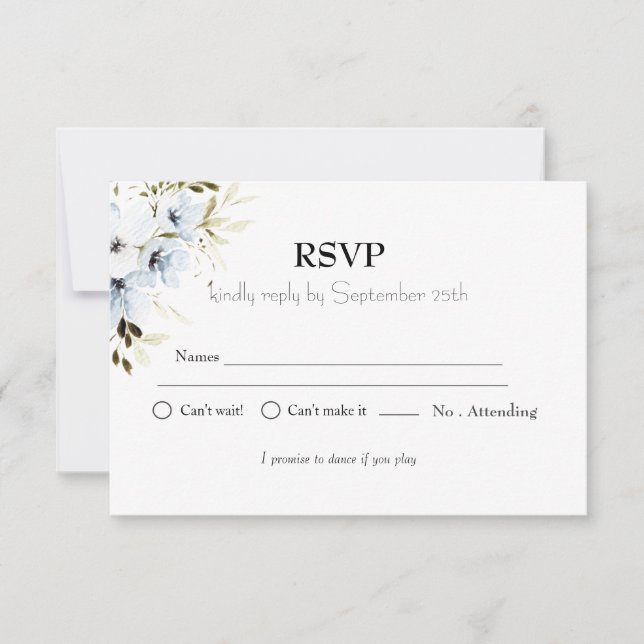 minimalist  Floral Kids Birthday Party RSVP  (Front)