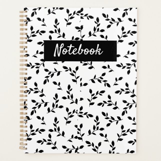 Minimalist Floral Leaf Planner Notebook (Front)