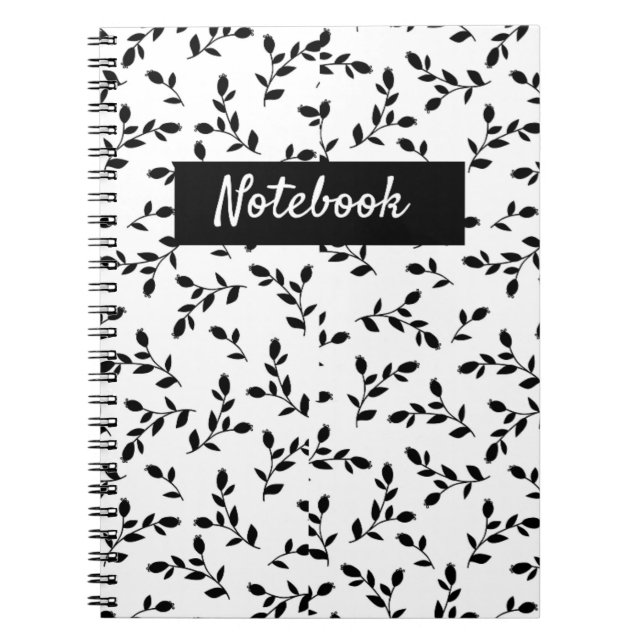 Minimalist Floral Leaf Spiral Photo Notebook (Front)