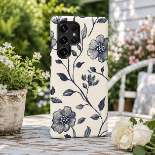 Minimalist Floral Line Art   Elegant Botanical Samsung Galaxy Case