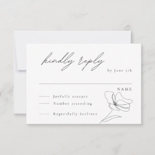 Minimalist Floral Line Art Enclosure Card