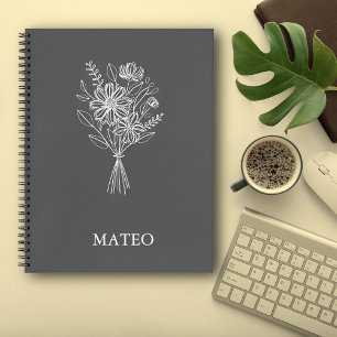Minimalist Floral Line Art Notebook