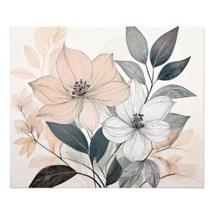 Minimalist Floral Line Art Photo Print