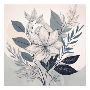Minimalist Floral Line Art Photo Print