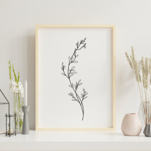 Minimalist Floral Line Art Poster