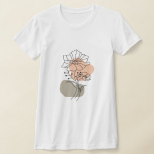 Minimalist Floral Line Art T-Shirt