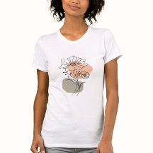Minimalist Floral Line Art T-Shirt