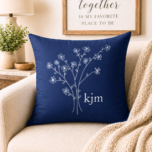 Minimalist Floral Monogram Cushion