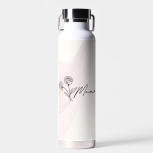 Minimalist Floral Mum Gift With Heart Water Bottle