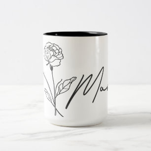 Minimalist Floral Mum Mug With Heart