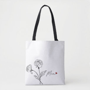 Minimalist Floral Mum Tote Bag Gift