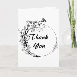 Minimalist Floral | Personalised Black and White Card