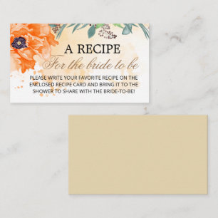 Minimalist Floral Recipe for the Enclosure Card