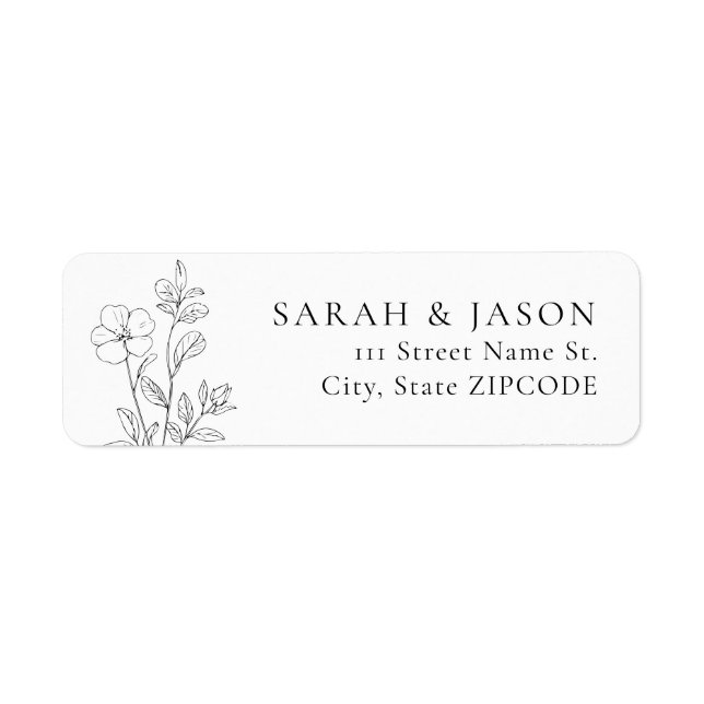 Minimalist Floral Return Address Labels (Front)