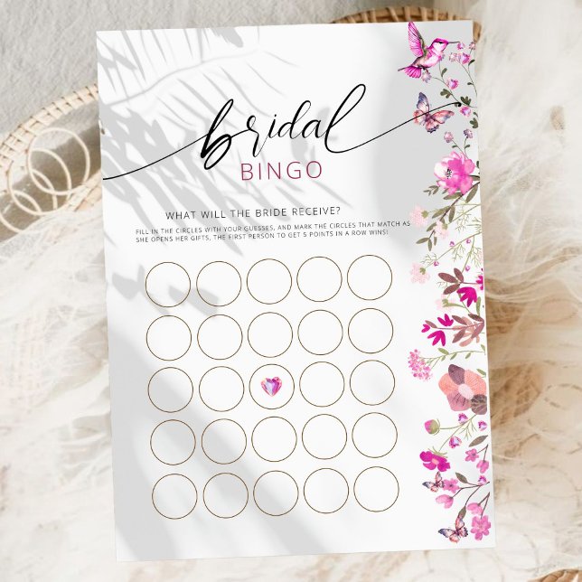 Minimalist Floral Rubies Bridal Bingo Game (Creator Uploaded)