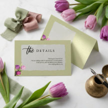 Minimalist Floral Sage Green Wedding Details