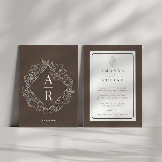 Minimalist Floral Wedding Invitation