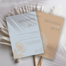 Minimalist Floral Wedding Invitation