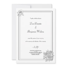 Minimalist Floral Wedding Invitation