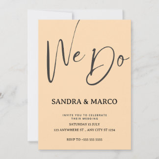 Minimalist Floral wedding invitation 