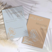 Minimalist Floral Wedding RSVP Card