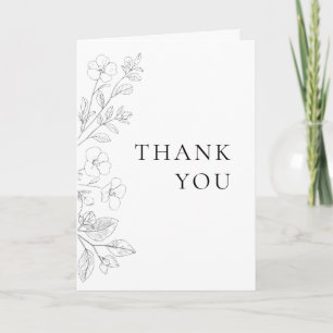 Minimalist Floral Wedding Thank You Card