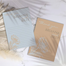 Minimalist Floral Wedding Thank You Card